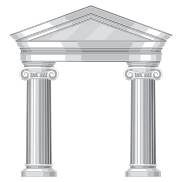 Ionic realistic antique greek temple with columns