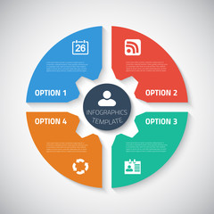 Web Infographic Timeline Pie Template Layout With Vector Icons,