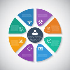 Web Infographic Timeline Pie Template Layout With Vector Icons,