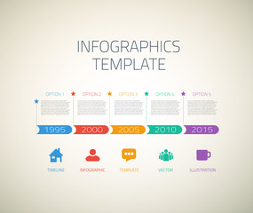 Web Infographic Timeline Arrows Template Layout With Vector Icon