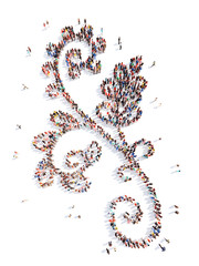 people in the shape of plants pattern.