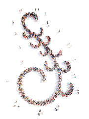 people in the shape of plants pattern.