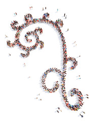 people in the shape of plants pattern.