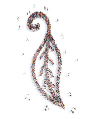 people in the shape of plants pattern.