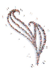 people in the shape of plants pattern.