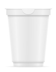 white plastic container of yogurt or ice cream vector illustrati
