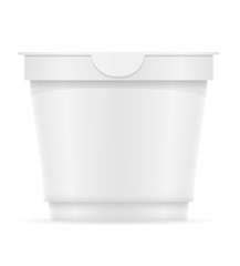 white plastic container of yogurt or ice cream vector illustrati