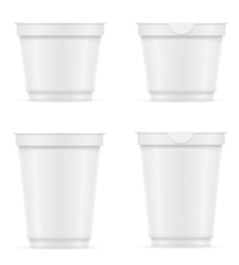white plastic container of yogurt or ice cream vector illustrati