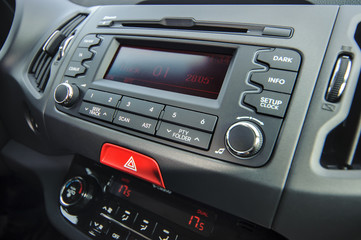 Music player built into the interior of the vehicle