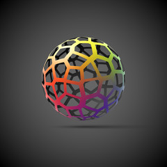 Colorful vector mesh sphere