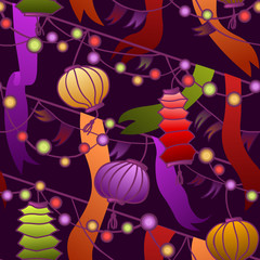 Materiał do szycia seamless colorful carnival lights