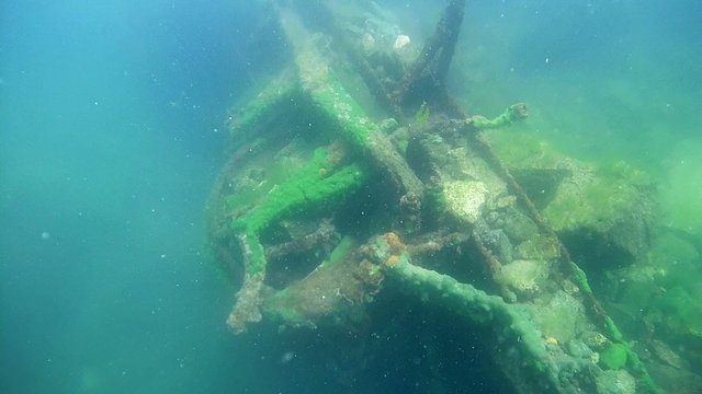 Wreck railway car, Circum-Baikal Railway,  Lake Baikal