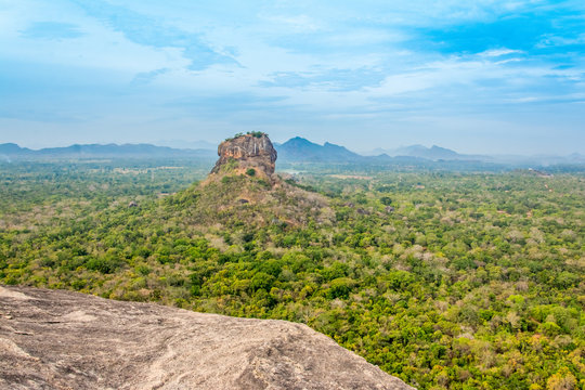 Sigiriya the rock fortress view from Pidurangala rock