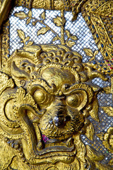 Fototapeta na wymiar demon in the temple bangkok asia thailand abstract cross