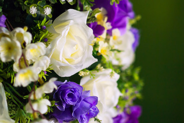 artificial flowers rose in soft light