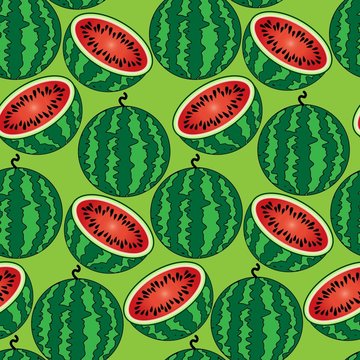 Bright seamless wallpaper with watermelon