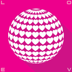 pink and white 3d hearts