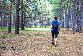 Boy with a backpack