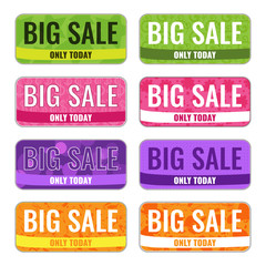 Set of Big sale sign banners. Special offer symbol.
