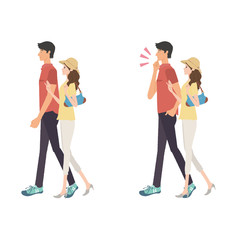 Fototapeta premium 夫婦 イラスト 