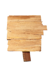 Wooden sign isolated on white. Wood old planks sign.