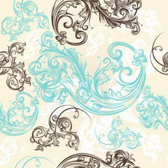 Ornamental seamless wallpaper pattern
