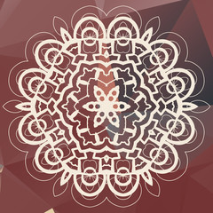 Mandala on triangles background
