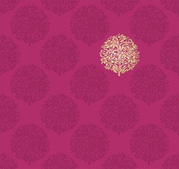 wedding card design, paisley floral pattern , India