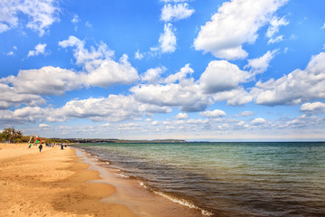 Beach at Jelitkowo on the Baltic coast near Sopot, Poland.