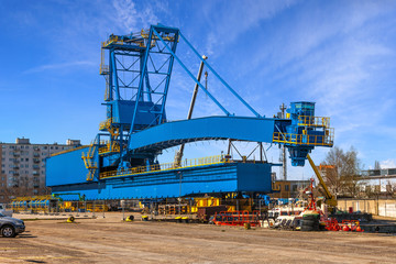 Fototapeta na wymiar Big Gantry Crane in port of Gdynia, Poland.