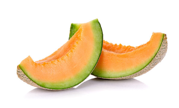 Slices Melon isolated on the white background
