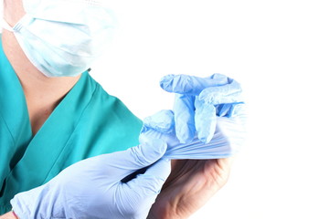 Studio shot of a young man with medical clothes