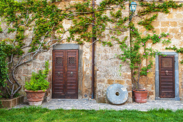 Beautiful corners and streets of the medieval small town in Lazi