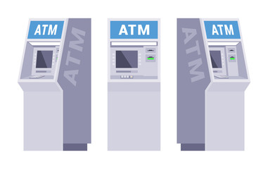 Set of the ATMs - obrazy, fototapety, plakaty