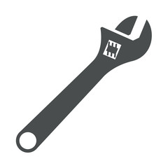 Icono aislado llave inglesa azul