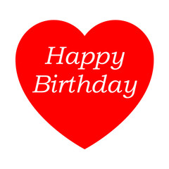 Icono texto Happy Birthday en corazon