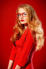 Fototapeta premium lady in red