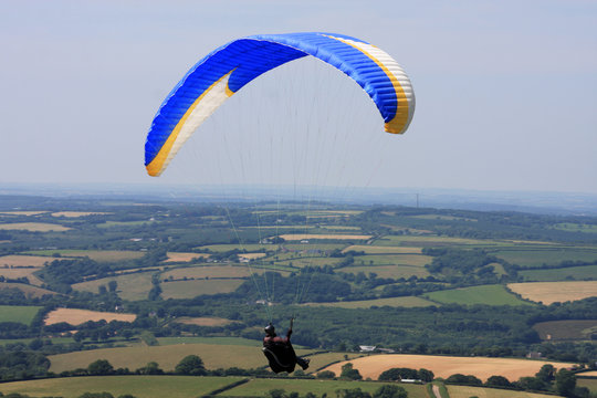 Paraglider above Dartmoor