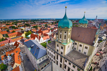 Naklejka na ściany i meble Augsburg, Germany old town cityscape.