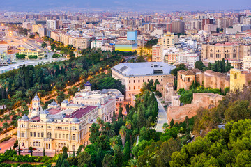 Fototapeta na wymiar Malaga, Spain cityscape.