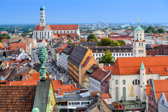 Augsburg, Germany old town skyline.