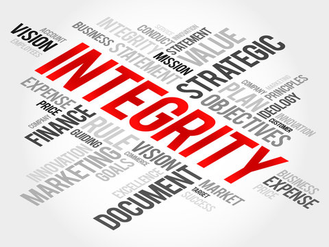 Integrity word cloud, business concept