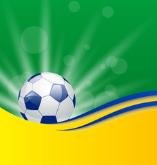 Football card in Brazil flag colors