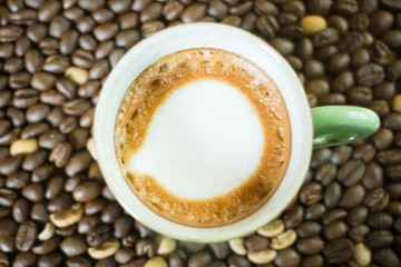 Hot shot of espresso macchiato