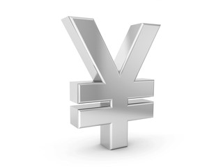 Obraz premium silver yen symbol