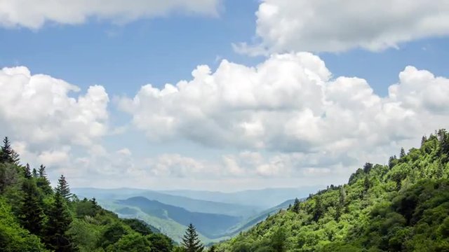 Time lapse of clouds moving over mountains