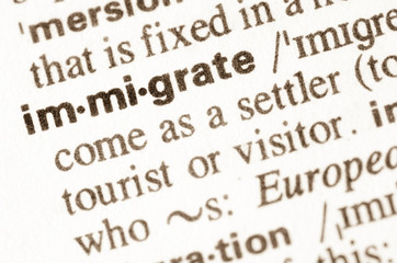 Dictionary definition of word immigrate