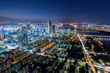 Fototapeta na wymiar Seoul City and Downtown skyline