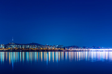 Fototapeta premium Seoul City and Han River