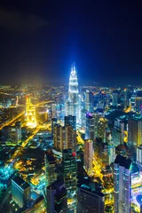 Gordijnen Kuala Lumpur & 39 s nachts © leungchopan